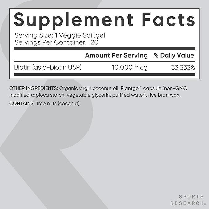 Sports Research - Biotina - 120 softgels