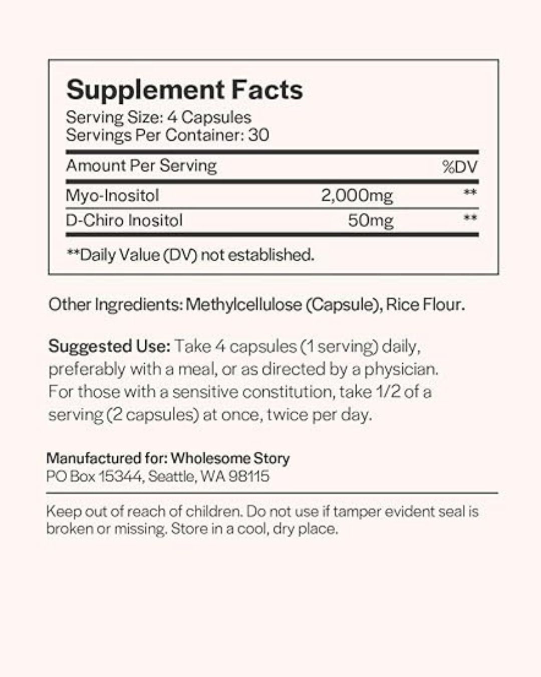 Wholesome Story - Myo-inositol y D-Chiro inositol - 120 cápsulas