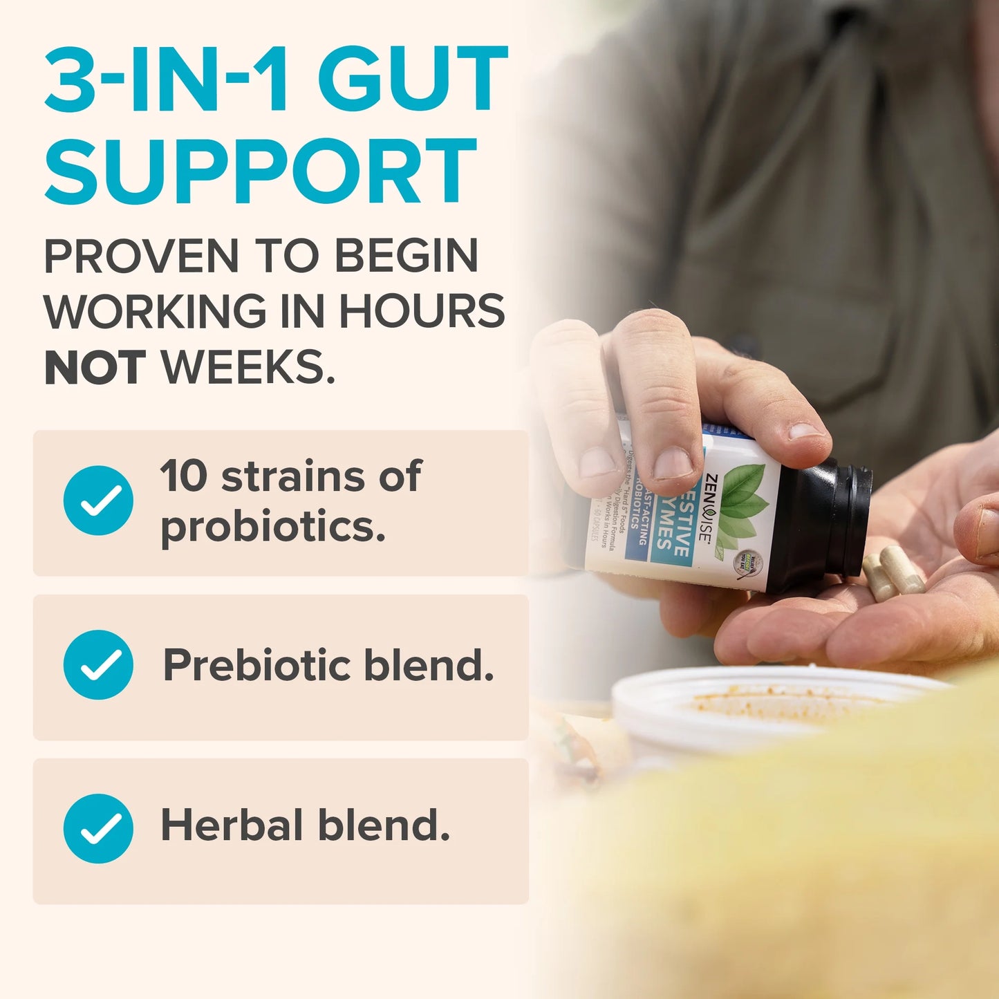 Digestive Enzymes + Probiotics – Zenwise (45 cápsulas)