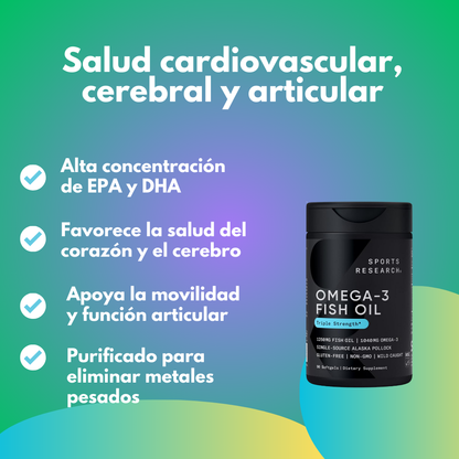 Sports Research - Omega-3 Fish Oil - 90 cápsulas blandas