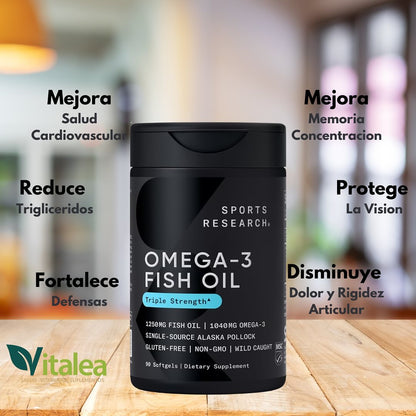 Sports Research - Omega-3 Fish Oil - 90 cápsulas blandas