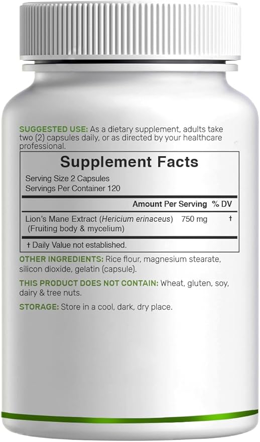 Lion’s Mane Mushroom – Deal Supplement (240 cápsulas)