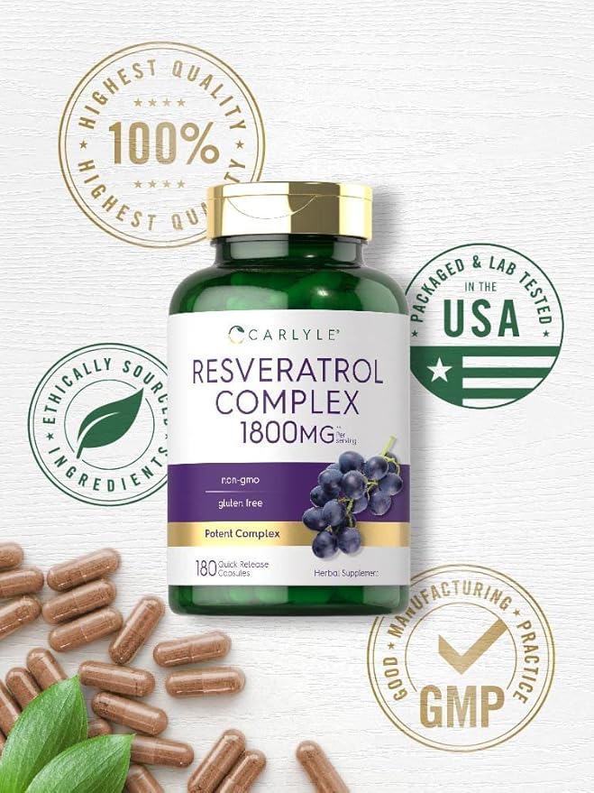 Resveratrol Complex 1800mg – Carlyle (180 cápsulas)