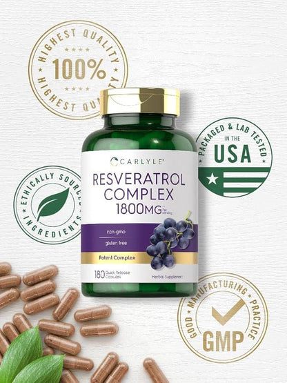 Resveratrol Complex 1800mg – Carlyle (180 cápsulas)