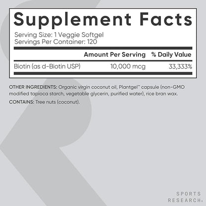 Sports Research - Biotina - 120 softgels