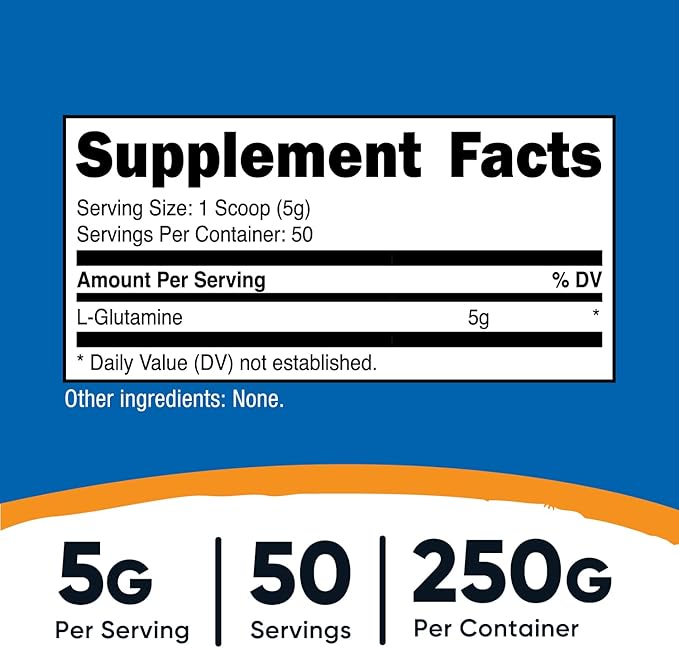 Nutricost - L-glutamina en polvo - 8.8 onzas
