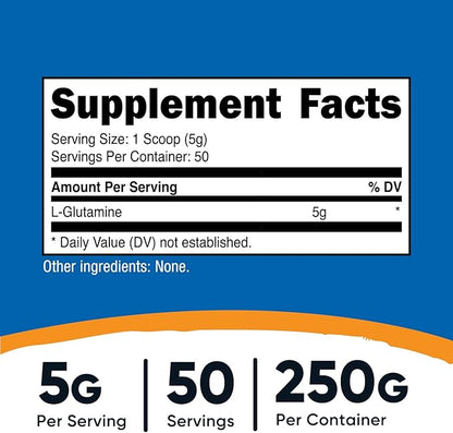 Nutricost - L-glutamina en polvo - 8.8 onzas