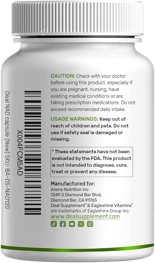 NAD+  Resveratrol – Deal Supplement (120 cápsulas)