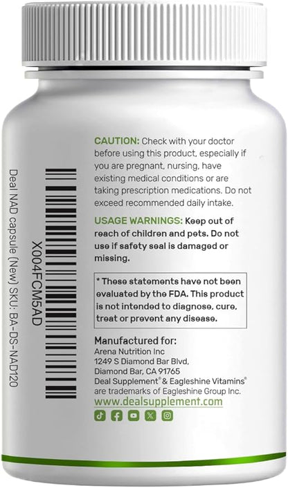 NAD+  Resveratrol – Deal Supplement (120 cápsulas)