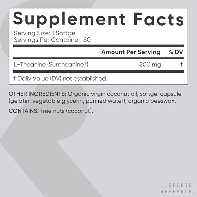 L-Theanine 200 mg (Suntheanine®) – Sports Research