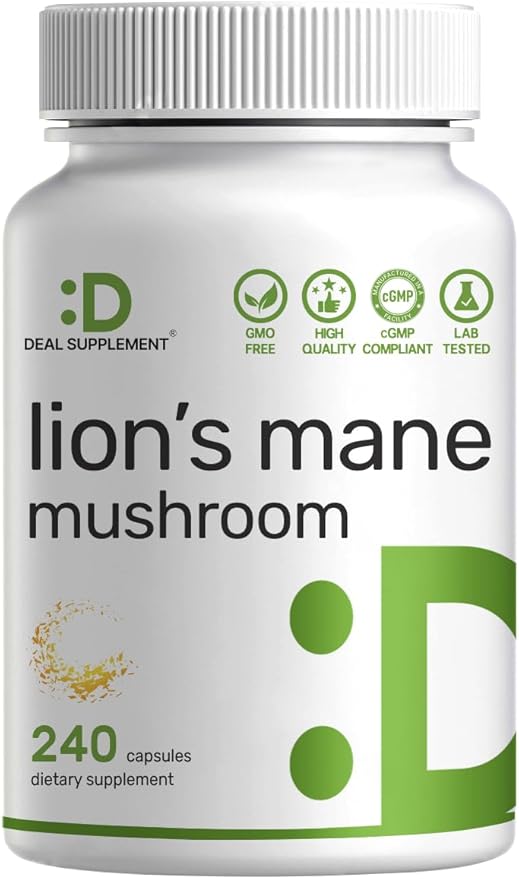 Lion’s Mane Mushroom – Deal Supplement (240 cápsulas)