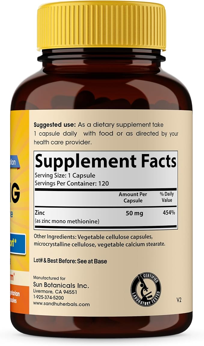 Sandhu Herbals - Zinc 50 mg - 120 Cápsulas