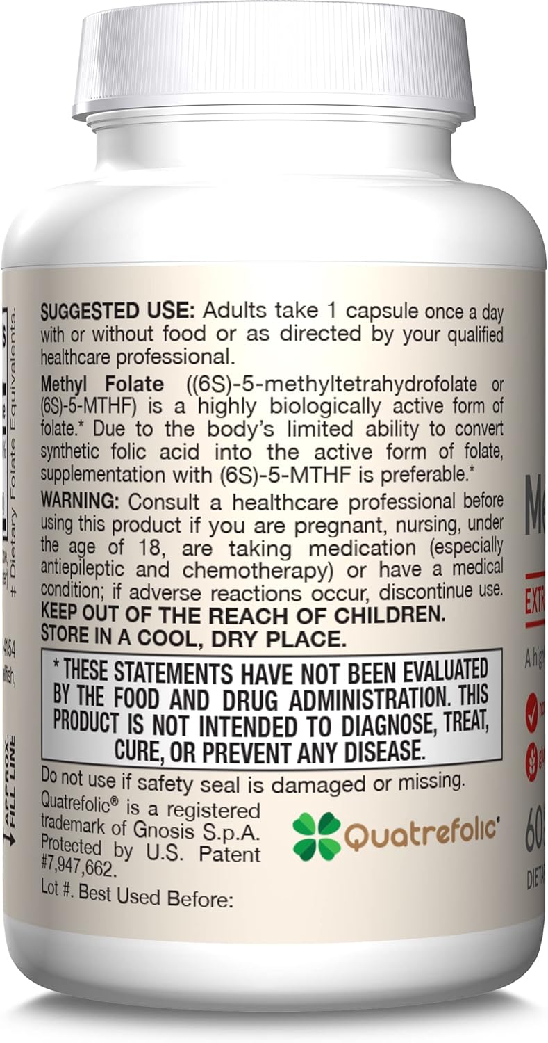 Metil Folato 400 mcg - Jarrow Formulas - 60 Cápsulas