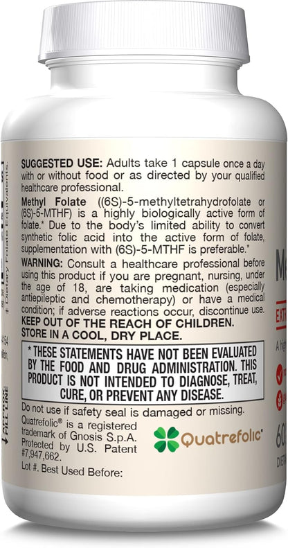 Metil Folato 400 mcg - Jarrow Formulas - 60 Cápsulas