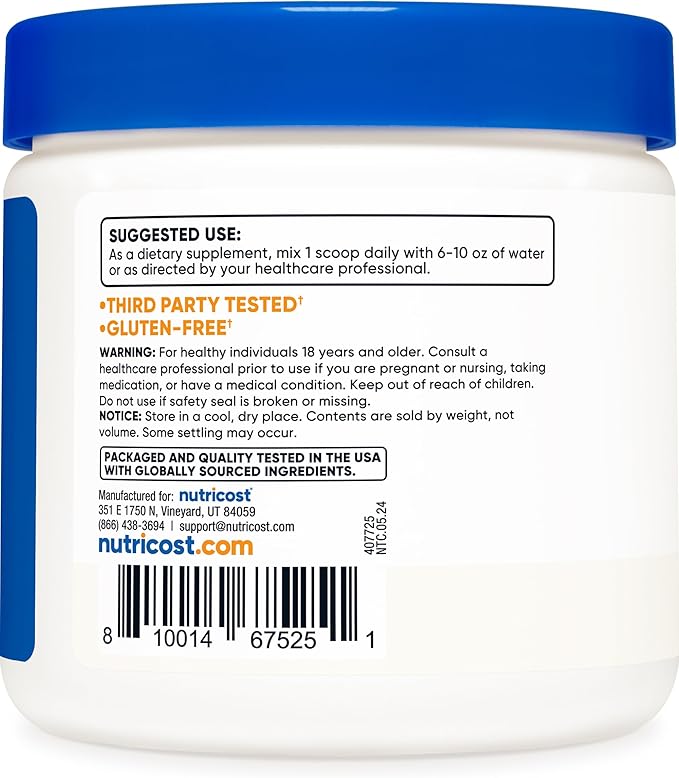 Nutricost - L-glutamina en polvo - 8.8 onzas