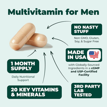 Vimerson Health - Multivitamínico para hombre - 60 cápsulas