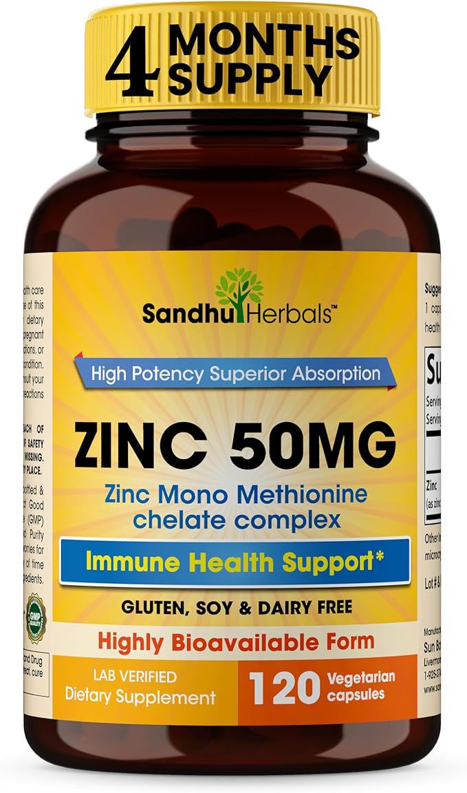Sandhu Herbals - Zinc 50 mg - 120 Cápsulas