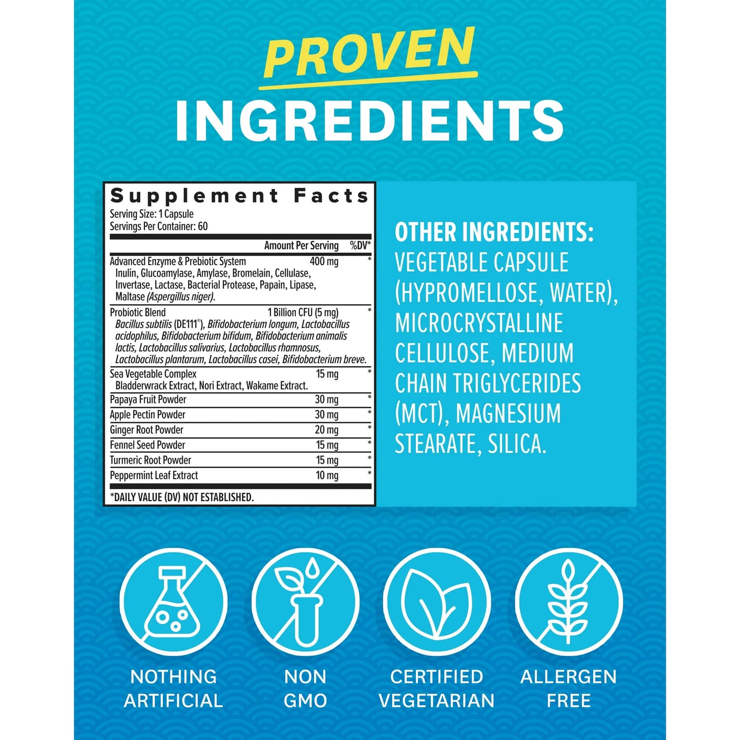 Digestive Enzymes + Probiotics – Zenwise (45 cápsulas)