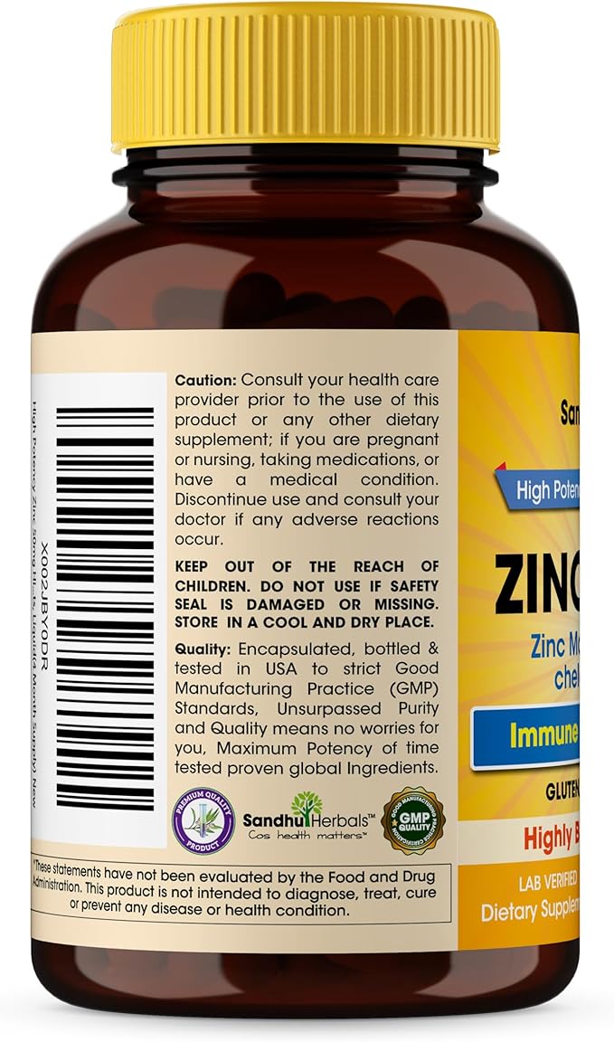 Sandhu Herbals - Zinc 50 mg - 120 Cápsulas