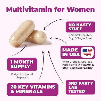 Vimerson Health - Multivitamínico para mujeres - 60 cápsulas