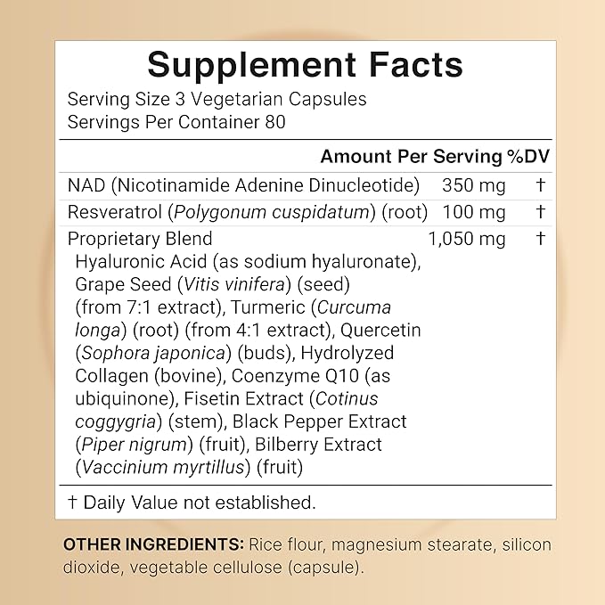 NAD+ Complex 1500 mg – NatureBell (240 cápsulas vegetarianas)