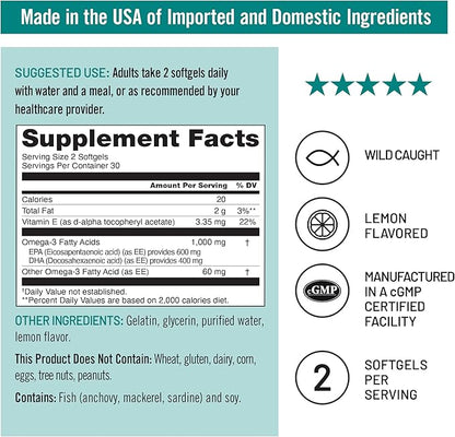 NatureWise - Omega 3 extra fuerte – 60 soft gels