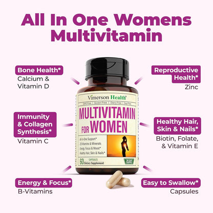 Vimerson Health - Multivitamínico para mujeres - 60 cápsulas