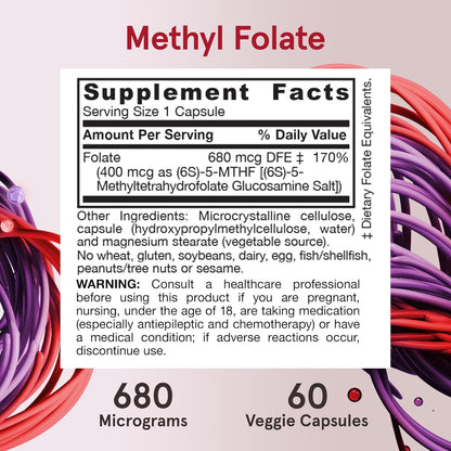 Metil Folato 400 mcg - Jarrow Formulas - 60 Cápsulas