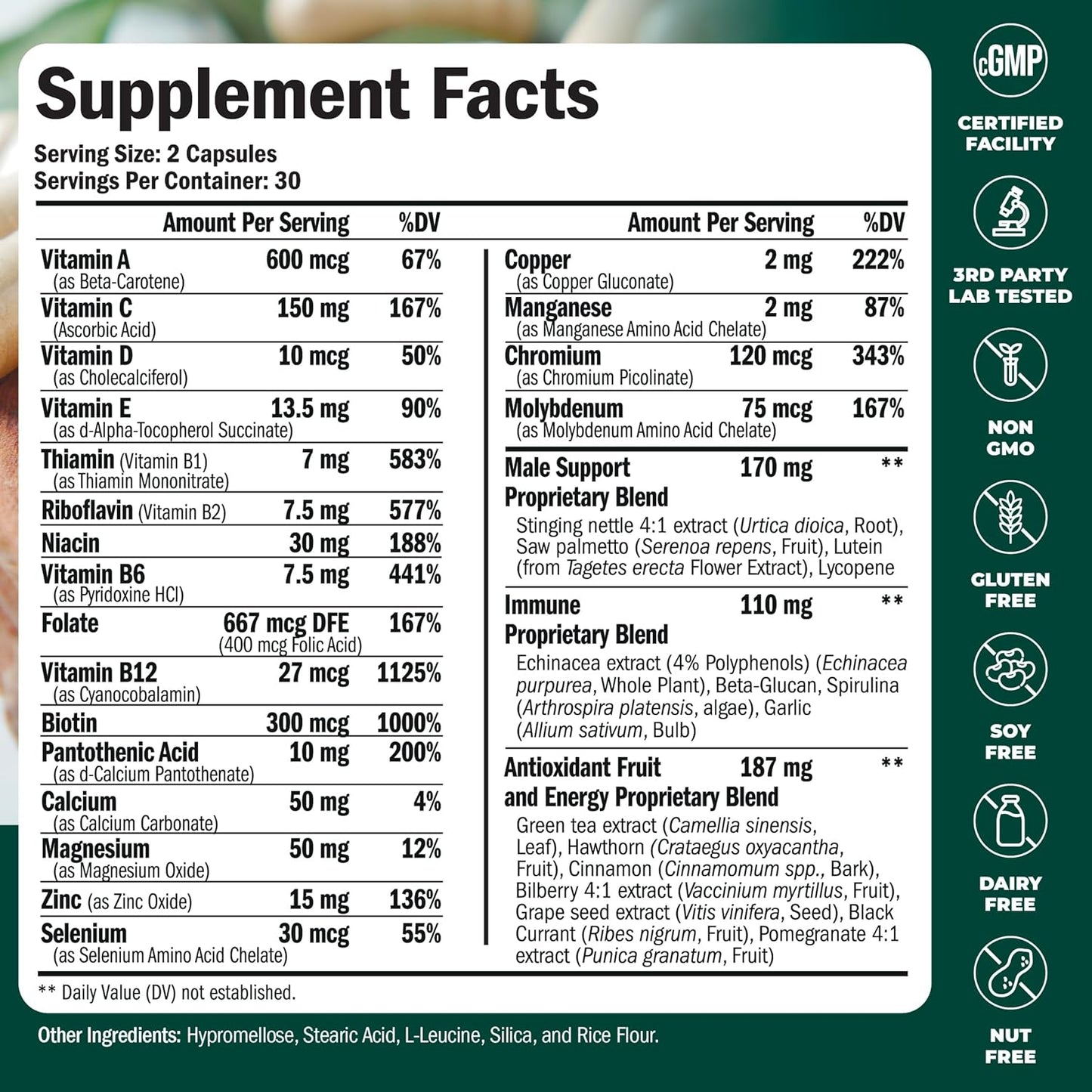 Vimerson Health - Multivitamínico para hombre - 60 cápsulas