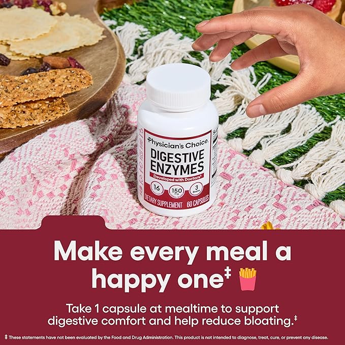 Physician’s Choice Digestive Enzymes – Enzimas Digestivas con Probióticos y Prebióticos (60 cápsulas)