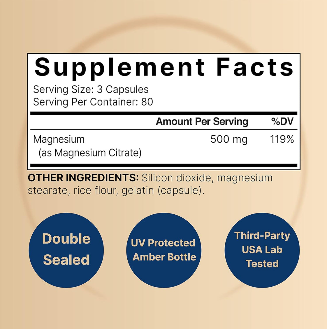 Citrato de Magnesio NatureBell 500 mg – 240 cápsulas