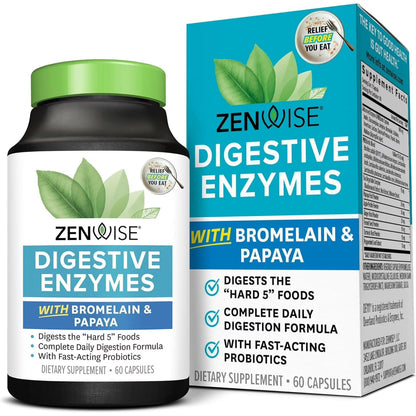Digestive Enzymes + Probiotics – Zenwise (45 cápsulas)