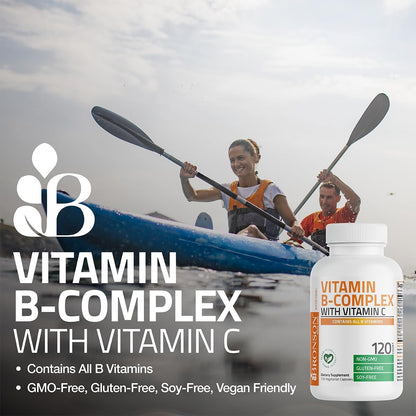 Vitamina B-Complex con Vitamina C – Bronson (120 cápsulas vegetarianas